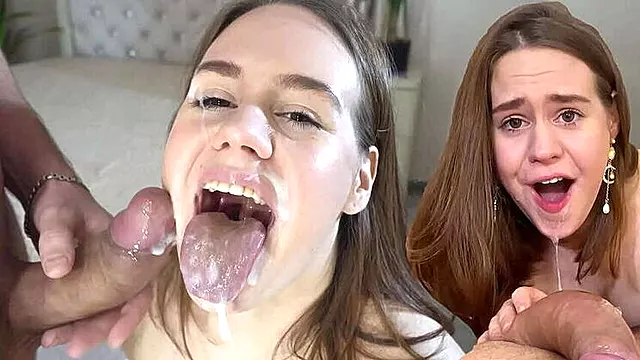 Intense Blowjob & Massive Facial Cumshot by Dirty-Talking Teen Leria Glow