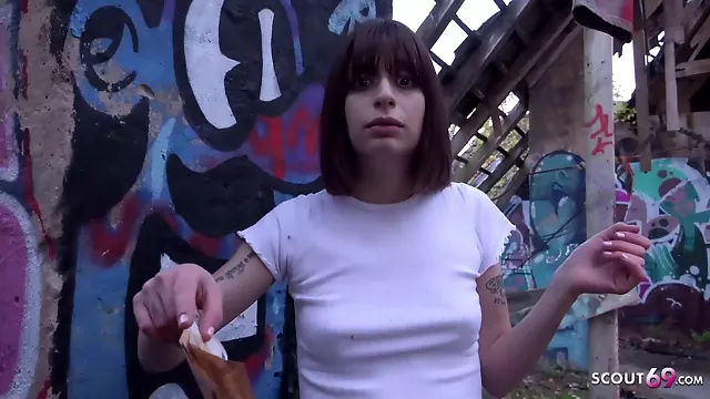 GERMAN SCOUT - TINY EMO GIRL SILVIA RARE ROUGH FUCK I PICKUP MINI TITS AND DIRTY SEX - German