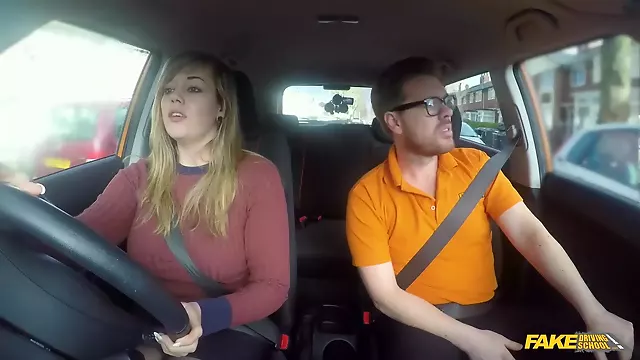 34F Boobs Bouncing In Driving Lesson 1 - Madison Stuart