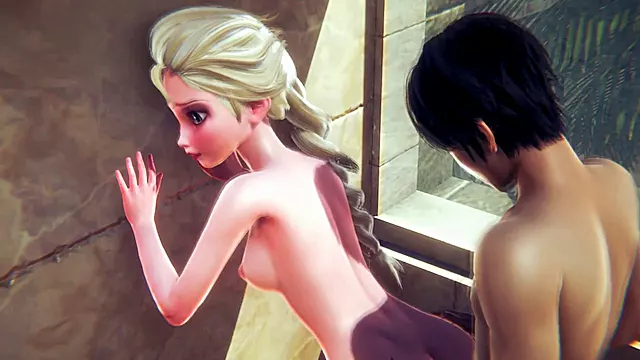 (3D hentai)(Frozen) Elsa from Frozen engages in steamy hookup