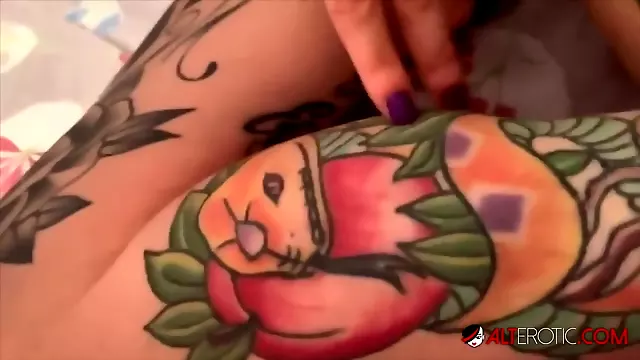 Busty Megan Inky shows off her ink during quarantine