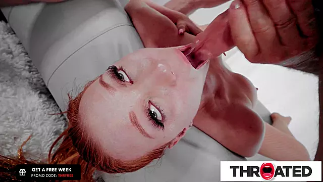 AROUSING FIERY Redhead Gives A Messy Upside Down Giving Head