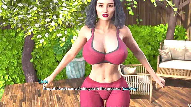 Seductive aunt engaging in steamy cartoon gameplay