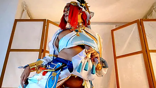 Nilou cosplays Genshin Impact character and gets pounded