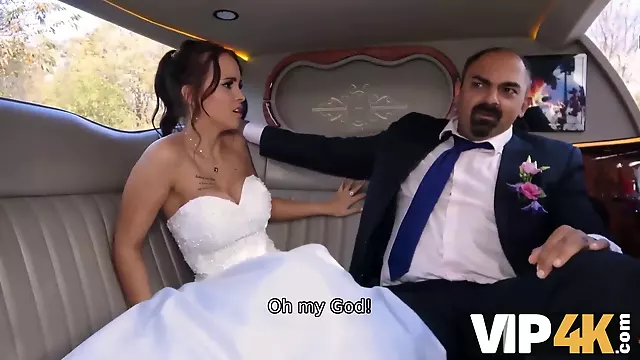 Random passerby scores luxurious bride in the wedding limo