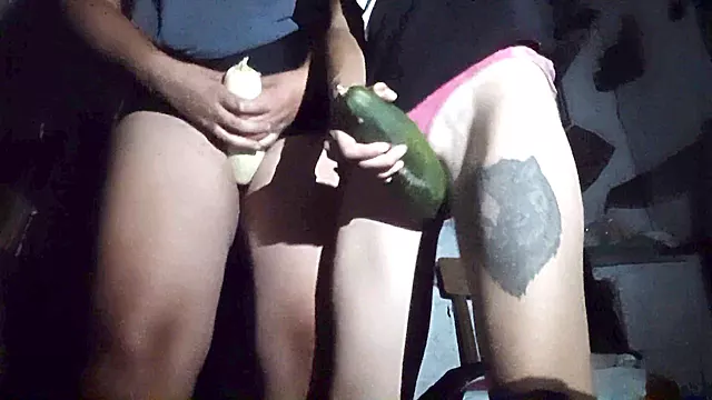 Sapphic Illusion girls get off by rubbing their pussies on zucchinis and cumming in their panties