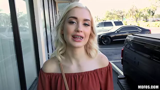 Sensual Blondie Braceface Teen POV video