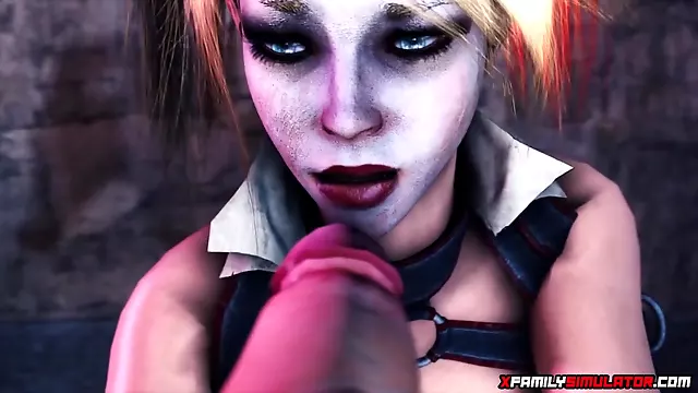 Nasty evil Harley Quinn made love deeply by Batman