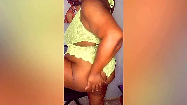 Trina flaunts her yellow lingerie in a sexy compilation of ebony ass worship